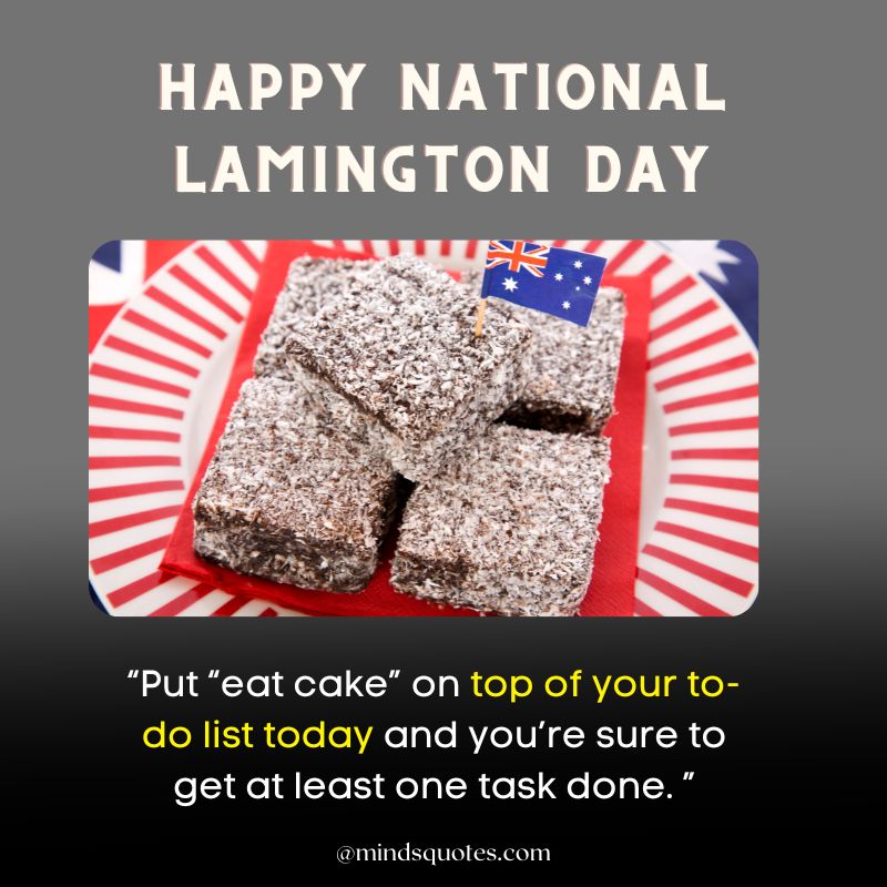 Happy National Lamington Day Message 