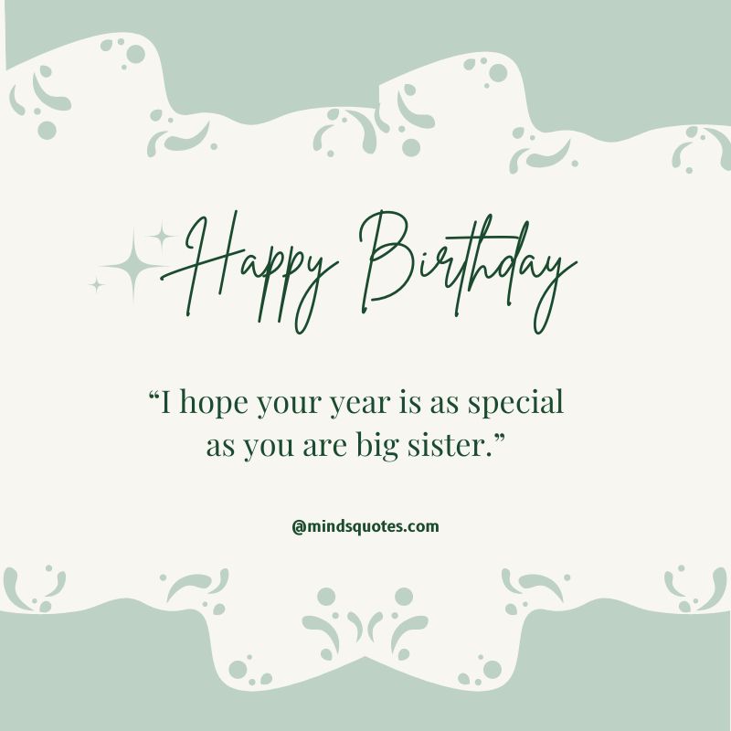 heart touching birthday wishes for big sister in English
