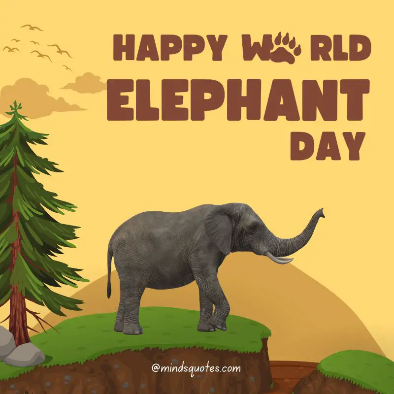45 + Famous World Elephant Day Quotes, Wishes & Messages 4 Happy World Elephant Day Poster