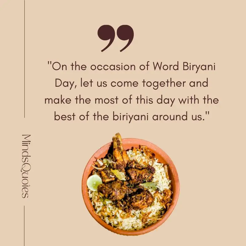 50 Best World Biryani Day Quotes, Wishes & Messages, Captions 5 World Biryani Day Messages