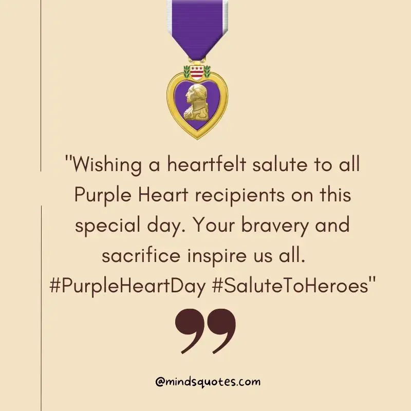 50 Best Purple Heart Day Quotes, Wishes & Messages 3 Purple Heart Day Wishes