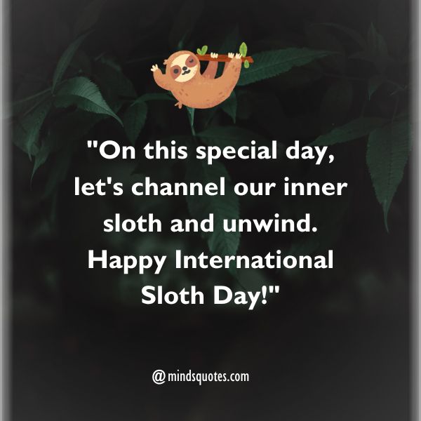 50 Best International Sloth Day Quotes, Wishes, Messages 7 International Sloth Day Messages