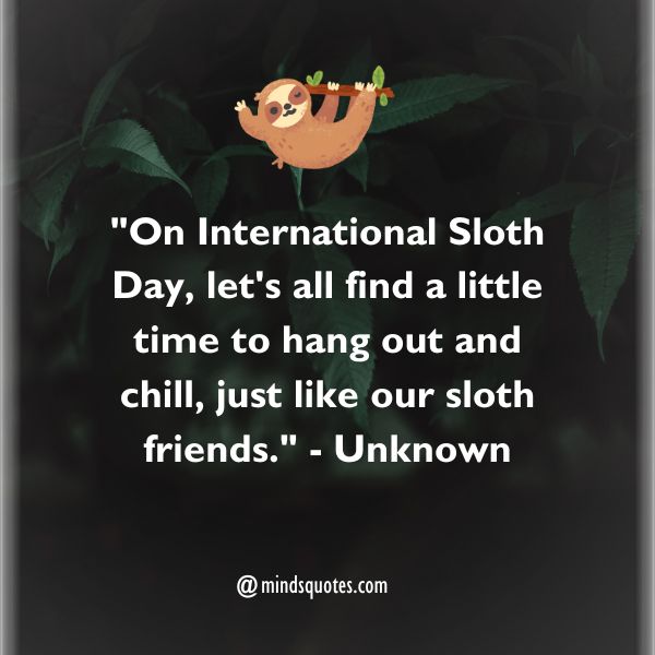 50 Best International Sloth Day Quotes, Wishes, Messages 3 International Sloth Day Quotes