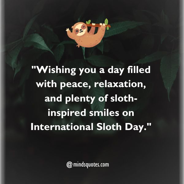 50 Best International Sloth Day Quotes, Wishes, Messages 5 International Sloth Day Wishes