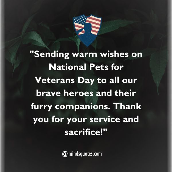 National Pets for Veterans Day Wishes