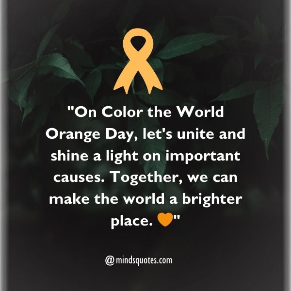 50 Color the World Orange Day Quotes, Wishes, Messages & Captions 4 Color the World Orange Day Messages